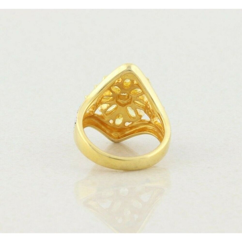 Gold over Sterling Silver Yellow CZ Ring Size 7 1/4 - Picture 7 of 7